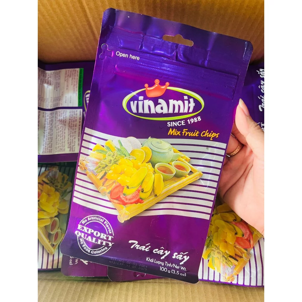 TRÁI CÂY SẤY MIX TỰ NHIÊN Vinamit 100G