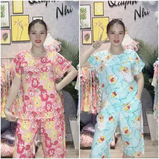 TL173_ĐỒ BỘ TOLE LANH QUẦN LỬNG ÁO CÓ TAY, SIZE 40-85KG Nữ Top