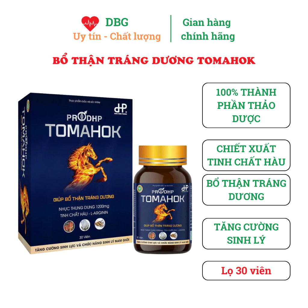 Viên uống ProDHP Tomahok tăng cường sinh lực chức năng sinh lý nam giới 30 viên chống xuất tinh sớm kéo dài thời gian