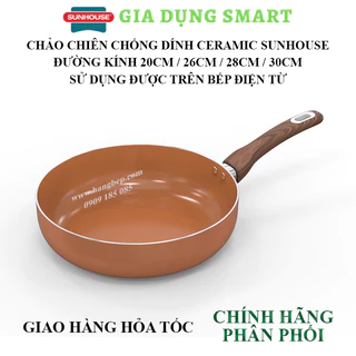 Chảo chiên chống dính sâu lòng thành cao Ceramic đáy từ Sunhouse SHG1120MCD/SHG1126MCD/ SHG1128MCD/SHG1130MCD- Sử dụng b