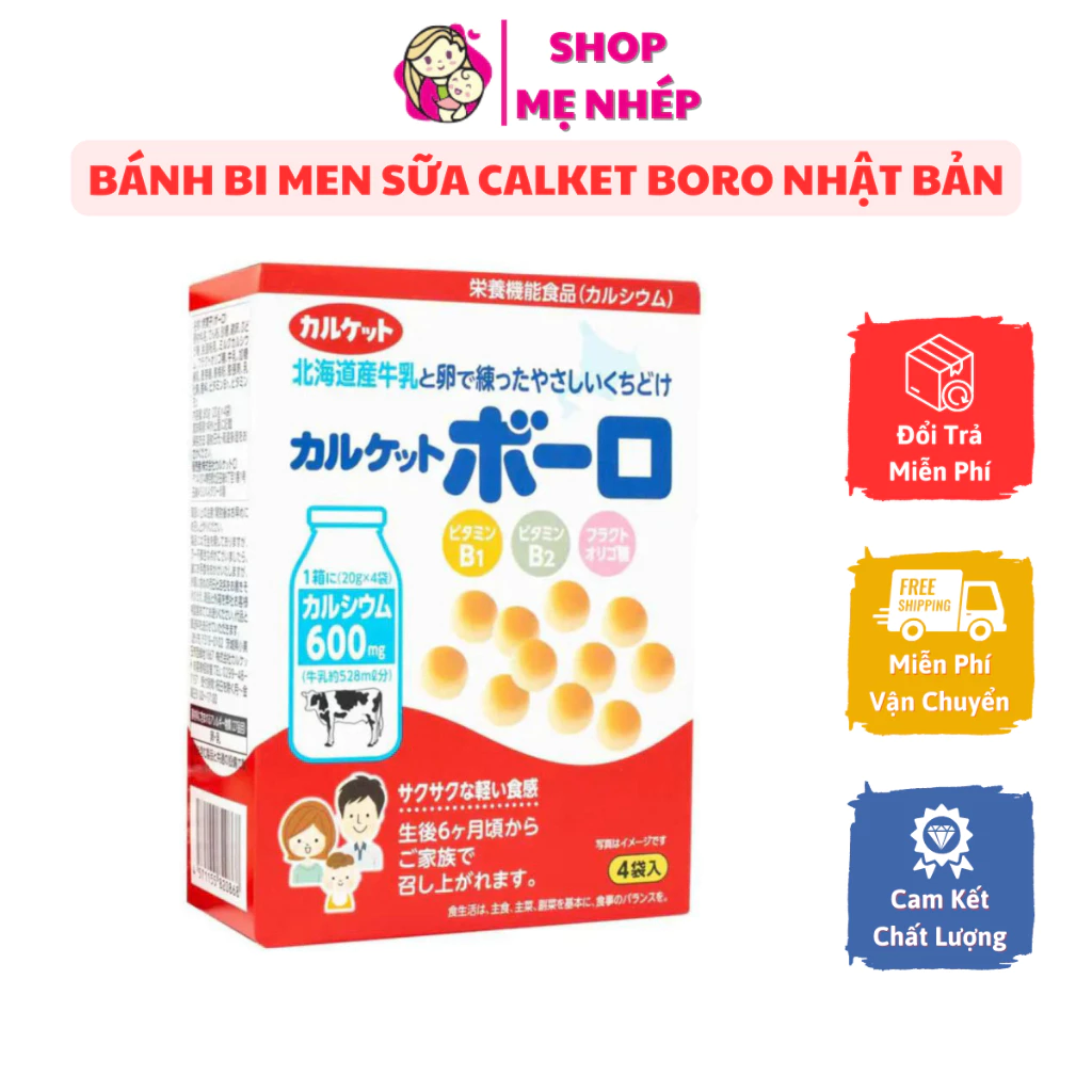 Bánh bi men sữa Calket Boro Nhật cho bé ăn dặm