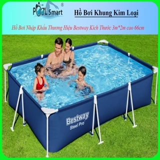 Bể bơi cho bé chính hãng Bestway Kích thước: 3m x2m cao 66cm , hồ bơi khung kim loại , đồ chơi vận động cho trẻ