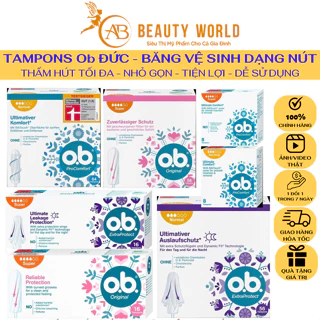 Băng Vệ Sinh Tampon Ob - Facelle - Jessa - Siêu Thấm Hút - Nhỏ Gọn - Dạng Nút - Nhập Khẩu Đức - Đủ Size Giọt Tampons