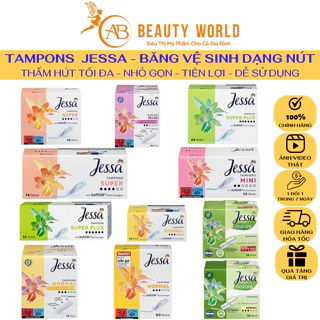 TAMPONS JESSA Đức Dạng Nút - Siêu Thấm Hút - Tiện Lợi - Nhỏ Gọn Dễ Dùng - Hàng Nhập Khẩu - Đủ Các Giọt