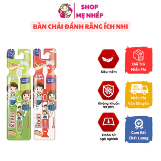 Bàn chải đánh răng cao cấp Ích Nhi cho trẻ em trên 6 tuổi lông siêu mền mịn, kháng khuẩn 99.9%