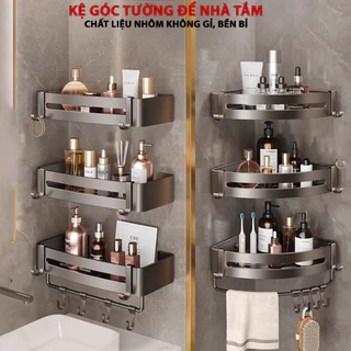 Kệ Góc Nhà Tắm Dán Tường Kệ Để Đồ Đa Năng, Sử Dụng Cho Phòng Tắm, Nhà Bếp, Chất Liệu Nhôm Hàng Không.