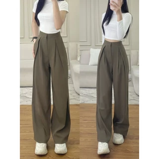 Quần tây ống rộng ulzzang ly lệch cạp cao tôn dáng siêu hot Maia Quanongrong382 P13K12