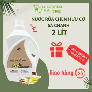 Nước rửa chén Ecocare hữu cơ bồ hòn tinh dầu Sả chanh, chai 2 lít