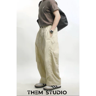 Quần gió ống rộng form Wide-leg pants THEM STUIDO.Unisex