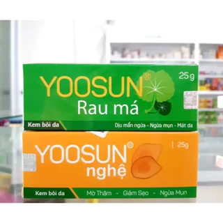 [HỎA TỐC 2H]Bộ sản phẩm ngừa mụn, dịu mẩn ngứa, hết thâm YOOSUN Nghệ, YOOSUN Rau má 25gr/tuýp