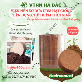 Đất nén xơ dừa trồng rau đã qua xử lý [Viên nén tròn 450gram] - Mụn xơ dừa ép bánh ươm Hạt giống