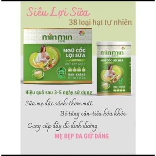 Ngũ Cốc Lợi Sữa Min Min 38 Loại Hạt Kết Hợp Nano Curcumin Làm Đẹp Da,Giữ Dáng Cho Mẹ Sau Sinh hộp 25 gói/500gr