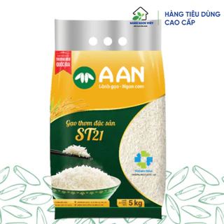 Gạo ST21 A An túi 5kg hạt gạo dài, cơm dẻo, dai, thơm ngon