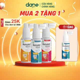 Ramukid Premium Xịt chống sâu răng cho bé - Giúp làm sạch khoang miệng, ngăn và giảm mủn răng, giảm hôi miệng