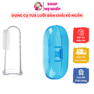 Dụng cụ tưa lưỡi bàn chải đánh răng xỏ ngón được làm từ silicon siêu mềm