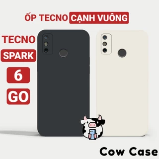 Ốp lưng Tecno Spark 6 GO cạnh vuông Cowcase | Vỏ điện thoại Techno bảo vệ camera toàn diện TRON