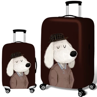 Túi bọc vali- Áo trùm vali CÚN NÂU vải thun co giãn mạnh, chất dày dặn, chống bụi, giảm xước, chống thất lạc
