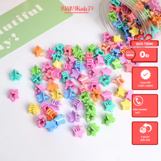 Set 100 kẹp tóc nhỏ mini nhiều màu dễ thương cho bé gái kẹp tóc càng cua mini - rubykids79