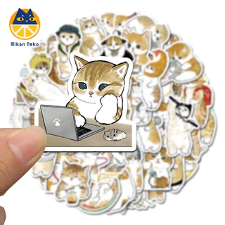 Combo 30 Sticker Mèo cute dễ thương chống nước sticker dán laptop, điện thoại, đàn guitar, mũ bảo hiểm, vali