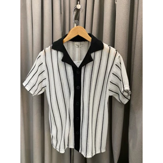 ÁO CONTRAST COLLAR CUBAN SHIRT