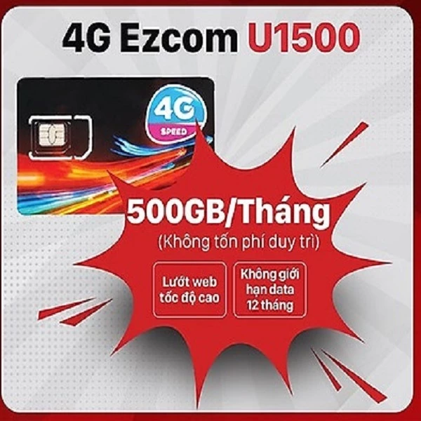 [ SIÊU ƯU ĐÃI DATA ] SIM VINAPHONE 4G GÓI U1500, 500GB/THÁNG XÀI THẢ GA TRỌN GÓI 1 NĂM KHÔNG NẠP TIỀN