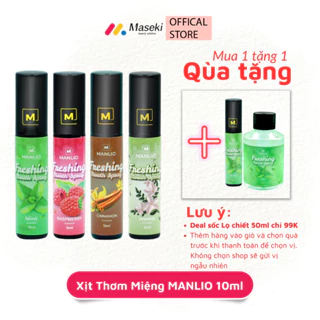 Xịt Thơm Miệng Manlio 10ml, 4 vị Thơm Mát Sảng Khoái Tự Tin Giao Tiếp