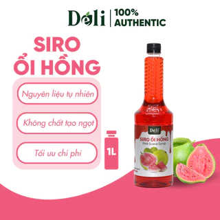 Siro ổi hồng Déli - 1 lít - đậm đặc, thơm ngon chuyên dùng pha chế trà trái cây, soda