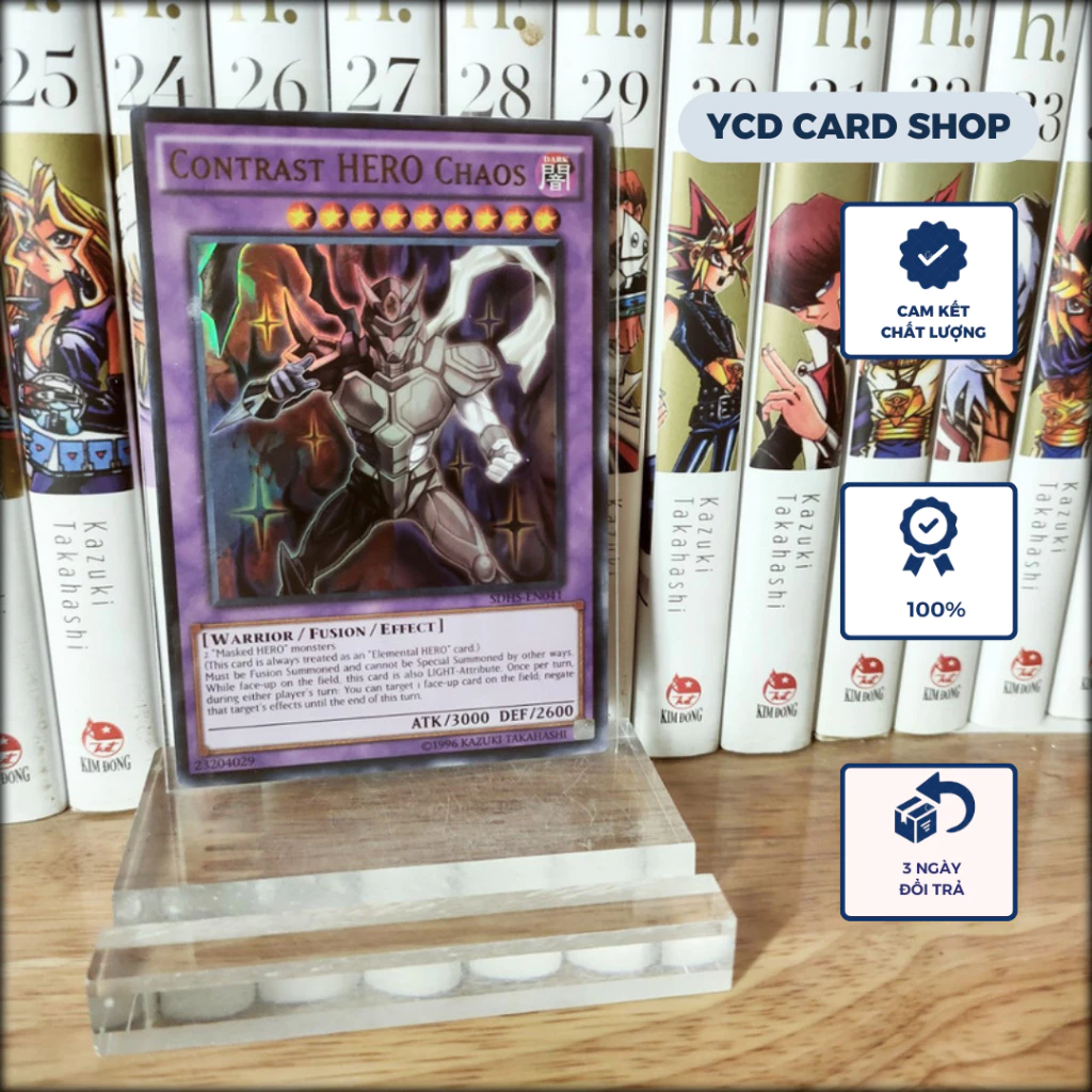 Thẻ bài yugioh chính hãng SDHS-EN041 Contrast HERO Chaos – Ultra Rare (Tem bạc)