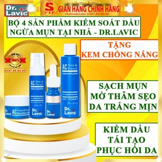 BỘ 4 SẢN PHẨM dưỡng trắng da ngừa mụn kiềm dầu tại nhà Dr.lavic chính hãng hàn quốc acne home care mờ thâm mụn sẹo tốt