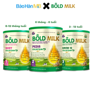 Sữa bột Bold Milk Baby/ Pedia/ Grow IQ Colostrum số 1,2,3 dành cho trẻ - Lon 900g [ 3 lon kèm quà ]