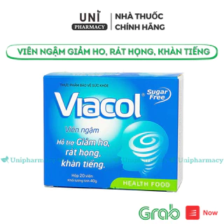 ✅(Tặng Khẩu Trang 4L Chất Chính Hãng) Viacol Kẹo Ngậm Ho Hỗ Trợ Đau Rát Họng Hàng Chính Hãng Hộp 5 vỉ x 4 viên