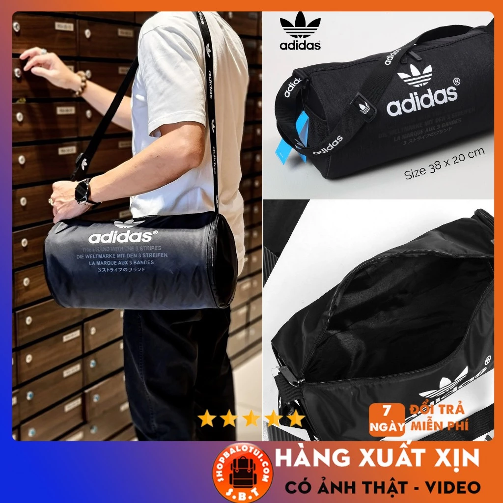 Túi tập gym thể thao nam nữ mini đựng quần áo tập yoga thời trang cao cấp chất vải màu đen chống nước