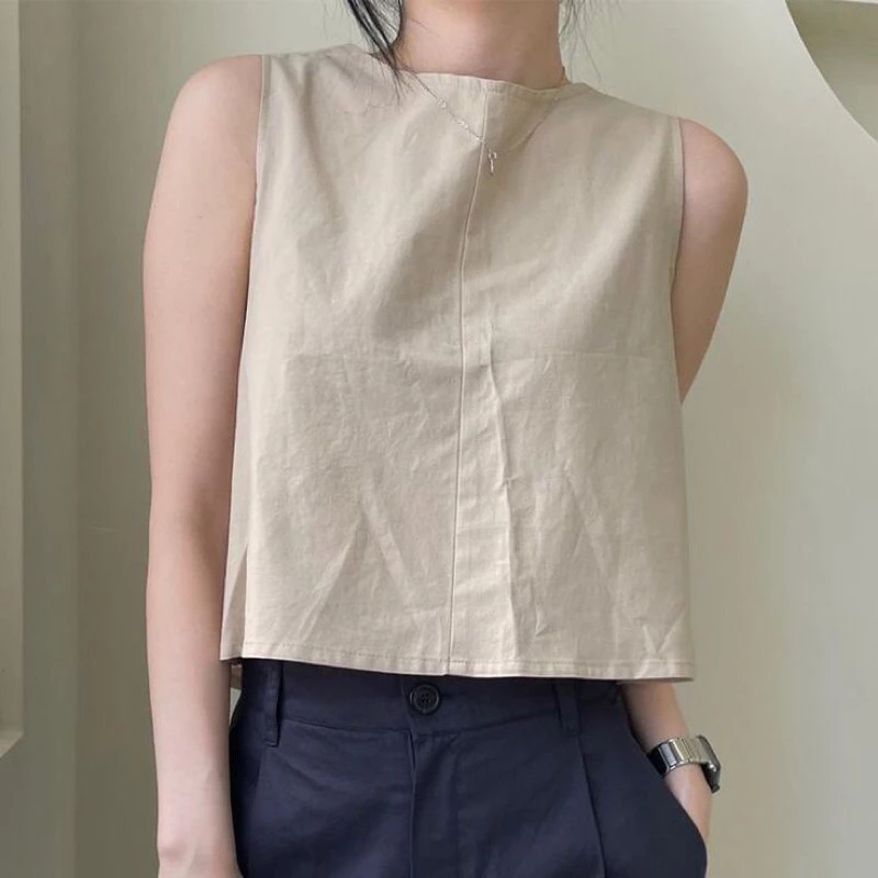 Linen tank top/vạt chéo lưng xinh xắn / hoạ tiết theo mùa