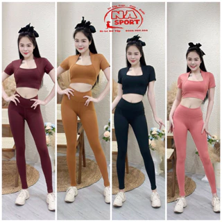 Bộ tập gym yoga aerobic nữ , bộ thể thao nữ , bộ quần dài cổ tam giác ( hàng đẹp)