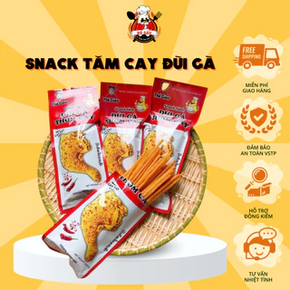 Snack tăm cay hình đùi gà gói 25g, Bim bim snack tăm cay ăn vặt cổng trường hấp dẫn giá rẻ - Tiệm ăn vặt bố Gấu