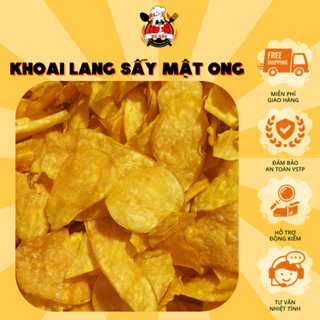 Khoai lang vàng sấy mật ong túi 300g, 500g. Snack khoai lang sấy vàng thơm ngon, giòn tan, đặc sản Đà Lạt