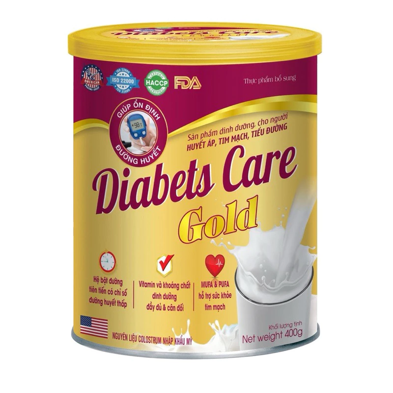 [Hộp 400g] Sữa Tiểu Đường Diabests Care Gold –Bổ sung vitamin và khoáng chất giúp tăng cường sức đề kháng hệ tiêu hóa