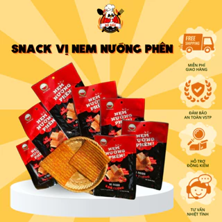 Snack vị nem nướng phên gói 30g, Nem nướng phên thơm cay ngon hấp dẫn, đồ ăn vặt giá rẻ - Tiệm ăn vặt bố Gấu