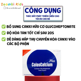 Canxi Zeambi ColosCalcium Plus hữu cơ cho bé dạng bột (Hộp 20 gói)