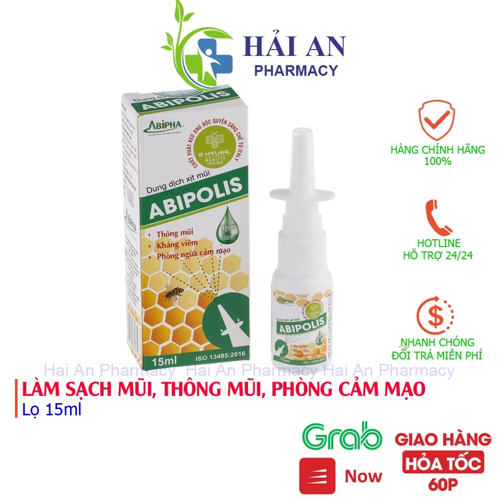 Dung Dịch Xịt Mũi ABIPOLIS 15ML - Giúp Chăm Sóc Mũi - Làm Sạch Mũi - Thông Mũi - Phòng Cảm Mạo