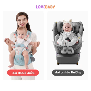 Địu cho bé thông minh Lovebaby đai định hình hỗ trợ 4 tư thế ngồi 30 độ chống gù mềm mịn thoáng khí phù hợp bé 0 -3 tuổi