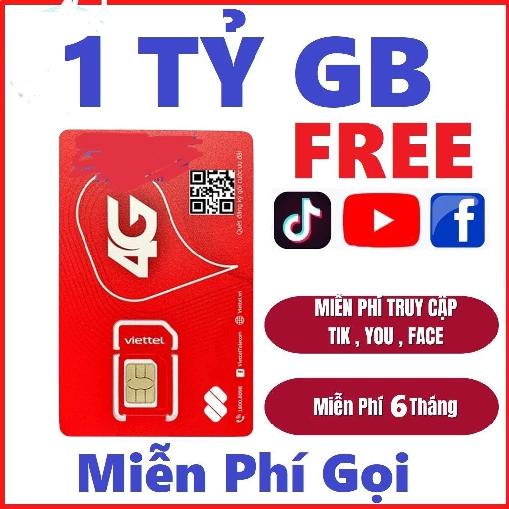 SIM 4G VIETTEL Miễn Phí Nội Mạng + Siêu Data Truy Cập Internet Tốc Độ Cao 6MXH80Y 12MXH100,12V90B 12SD125 12ST60N