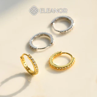 Bông tai nữ chuôi bạc 925 Eleanor Accessories đính đá khuyên tai trong basic phụ kiện trang sức 4396