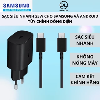 Bộ sạc nhanh Samsung 25W chính hãng Note 10 Note 20 A71, A70, A80, A90, S20, S20+, S20... Bảo Hành 12 Tháng