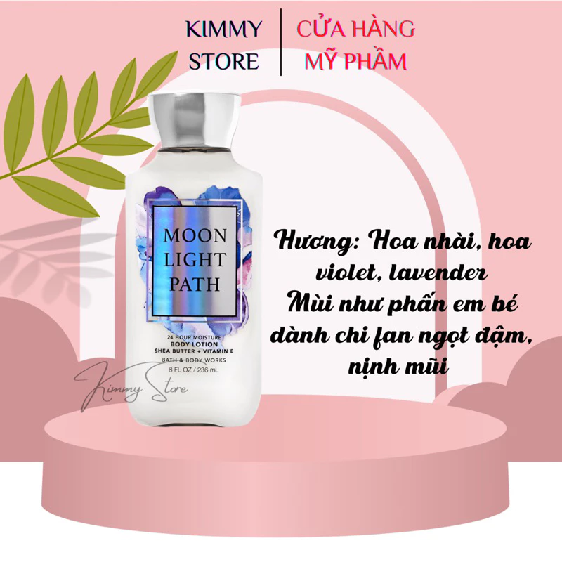 01 Chai dưỡng thể Bath and body works Moon Light Path ( hương phấn em bé ) 236ml