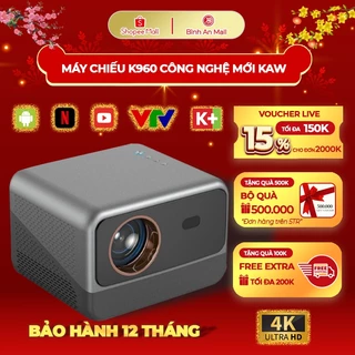 Máy chiếu KP960 Thương Hiệu KAW, Độ Sáng 9000 Lumens Hỗ Trợ Độ Phân Giải 4K Sắc Nét Phiên Bản Mới, Auto focus