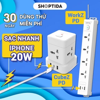 Ổ điện đa năng thông minh có sạc nhanh PD 20W cổng USB + typeC, 4-6 lỗ cắm tải 2500W dây dài 2m4