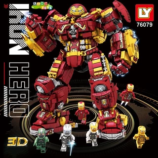 Đồ Chơi Lắp Ráp Kiểu Lego Marvel Avengers Mô Hình Robot IronMan Hulk Buster MK44 End Game No.LY76079 Với 1850+ Mảnh Ghép