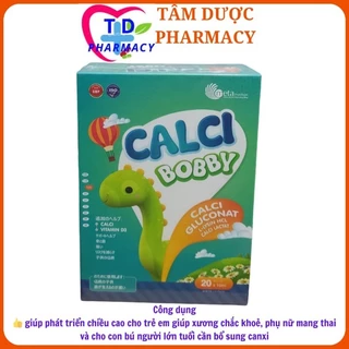 CALCI BOBBY KID, Giúp bổ sung calci, vitamin D3K2, hỗ trợ phát triển xương, răng, cải thiện chiều cao( hộp 20 ống 👍10ml)