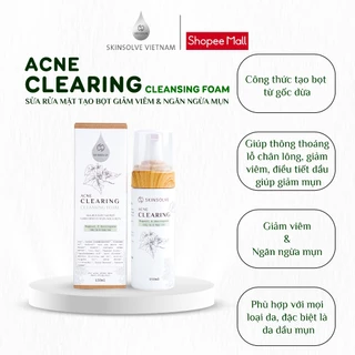 Sữa Rửa Mặt Tạo Bọt SKINSOLVE Diếp Cá Và Ngải Cứu ACNE CLEARING CLEASING FOAM 150ml